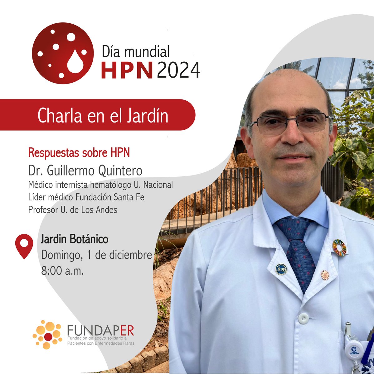 FUNDAPERorg's tweet photo. ¡Adiós a las dudas sobre Hemoglobinuria Paroxistica Nocturna! 🩸Invitamos a una charla en el Jardín a un especialista de lujo para que los pacientes diagnosticados y sus familias planteen las preguntas que han tenido desde que fueron diagnosticados con esta ultrarara enfermedad https://t.co/PNPvVfQhPY