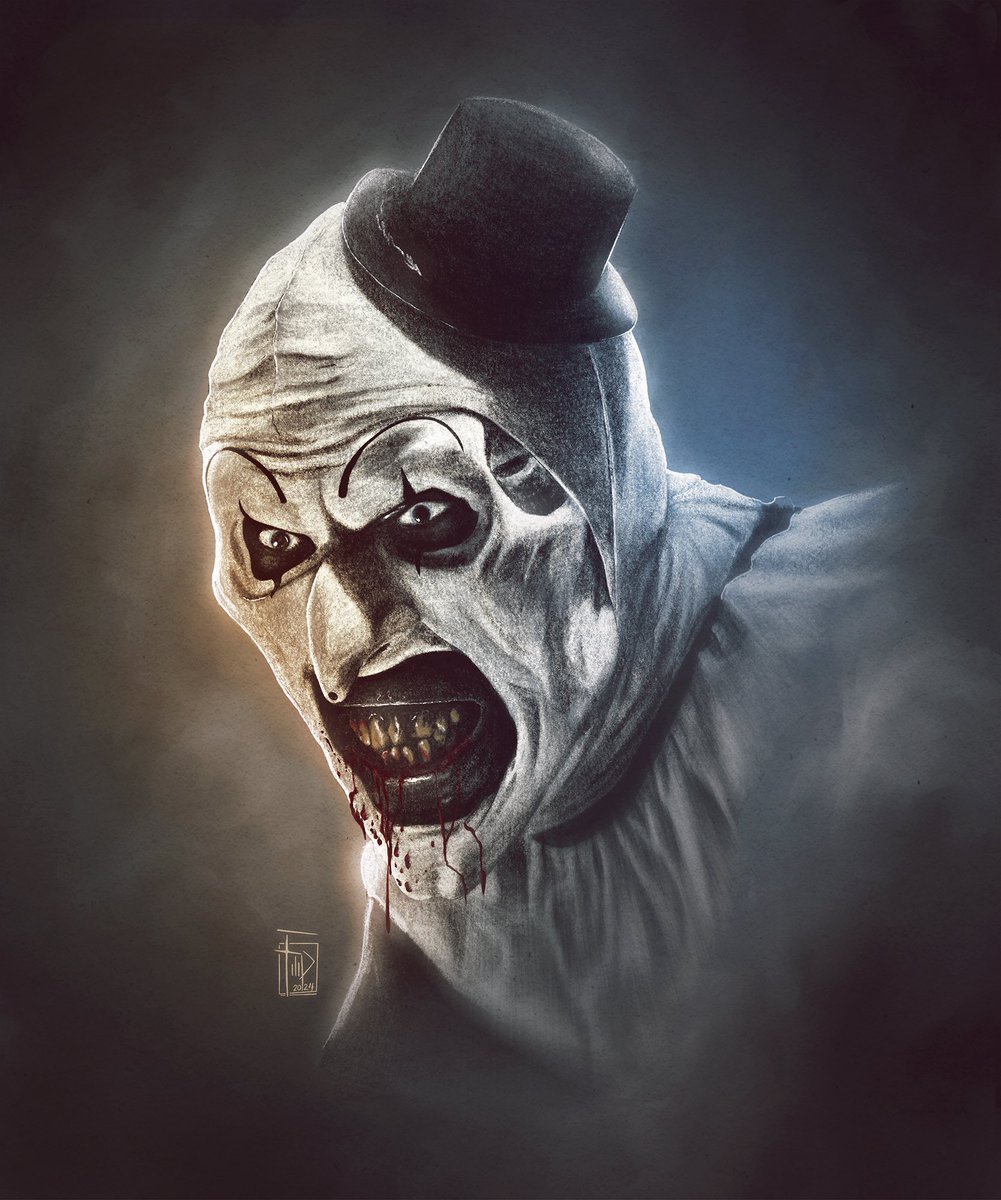 hellsbandit's tweet photo. ”Art the Clown”
Here’s my last sketch for the « Requiem Sous le Sapin 🌲 » Art the Clown from the movie Terrifier 🔪 see you this saturday 🤘

( Procreate/ IPad Pro ). 2024

#terrifier #terrifier3 #terrifiermovie #arttheclown  #arttheclownfanart https://t.co/Ry3grqKGCJ