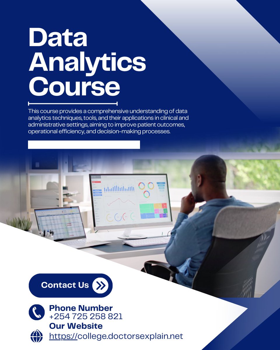 DocsExplainFM's tweet photo. Covers tools and techniques to harness data for better patient outcomes, efficiency, and informed decision-making in clinical and administrative settings. 📊🩺💻 Enroll at
https://t.co/bDhrIFVx2W
#HealthcareData #MedicalAnalytics #HealthTech #DataDrivenCare #PatientOutcomes https://t.co/2e1CHIFCTS