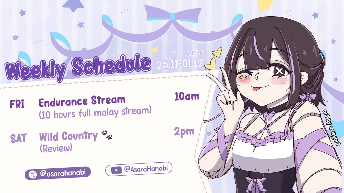 asorahanabi's tweet photo. pretty late on the schedule EHEK xP
♡ 25 nov 2024 - 01 dec 2024 ♡
❥ art: #hanalust
❥ clip: #hanaKlip
❥ meme: #hanaugh
#AsoraHanabi #MalaysiaVtuber #MyVTuber #Vtuber #ENVtubers #VTuberUprising https://t.co/GZ0jw53P5O