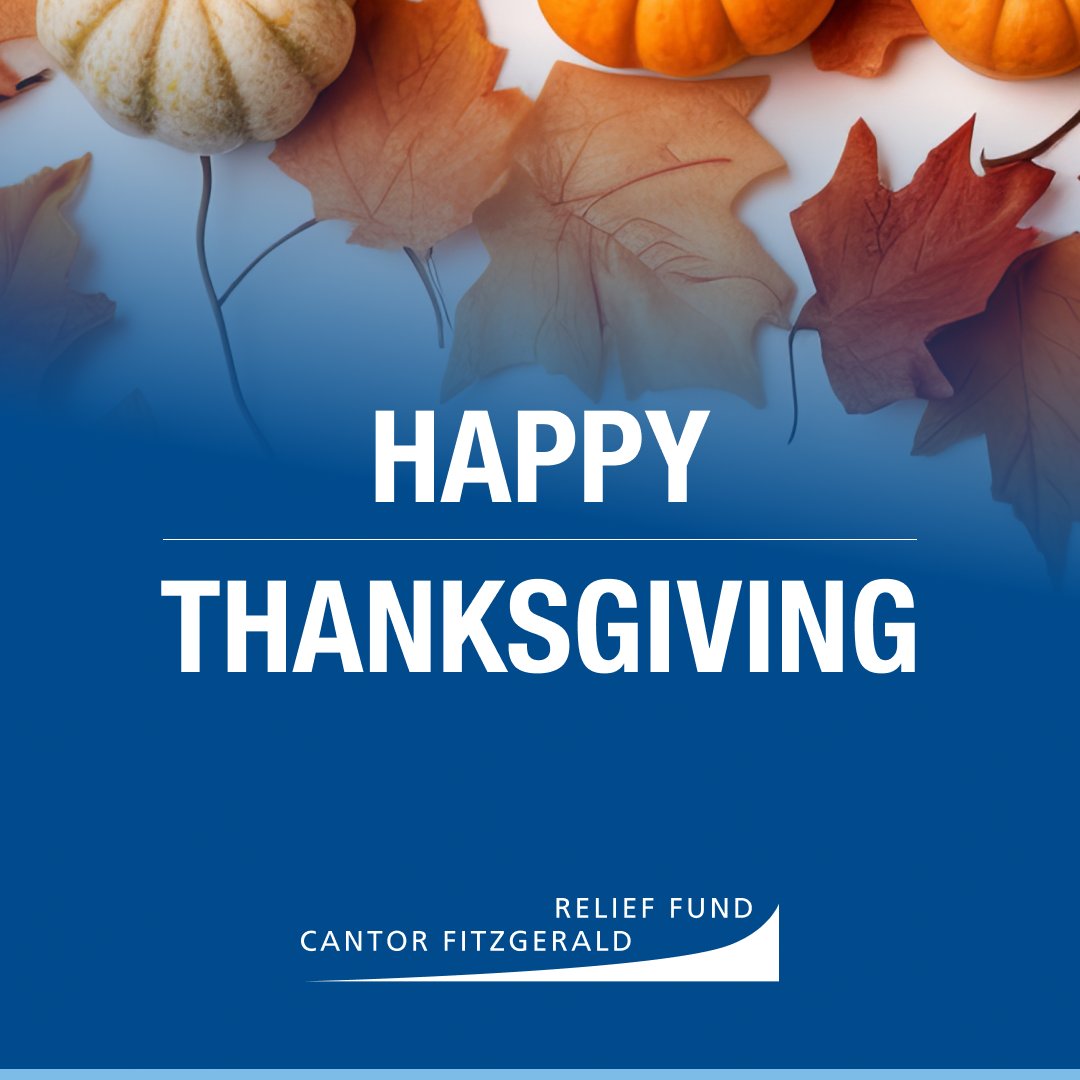 CantorRelief's tweet image. On this Thanksgiving, we thank all those who support the Cantor Fitzgerald Relief Fund. We are grateful for your generosity. It enables us to continue our mission helping those facing natural disasters, acts of terrorism and other emergencies. Your support brings not only…