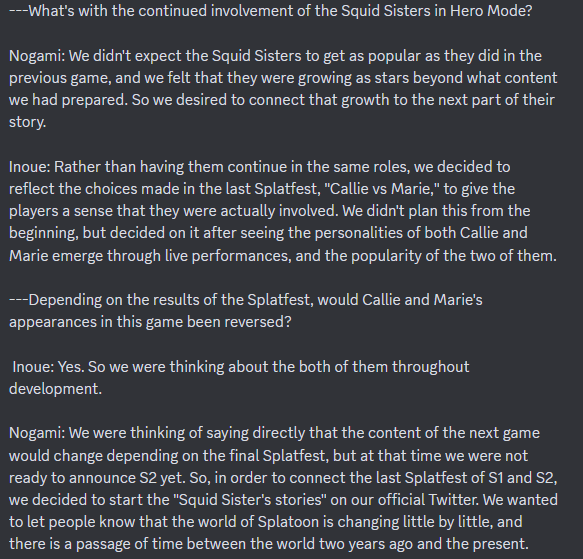 rassicas's tweet photo. Another excerpt from that rare 2017 Nintendo Dream issue,  focusing on the Squid Sisters in Splatoon 2. https://t.co/g0oLa5jacZ
