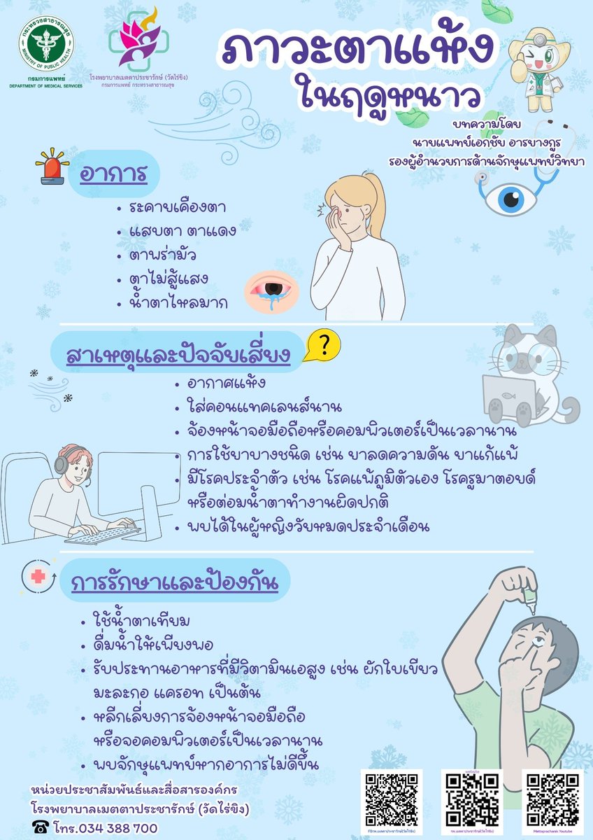 รพ.เมตตาฯ ภาวะตาแห้งในหน้าหนาว ป้องกันได้
อ่านต่อที่ shorturl.asia/6M2LD
