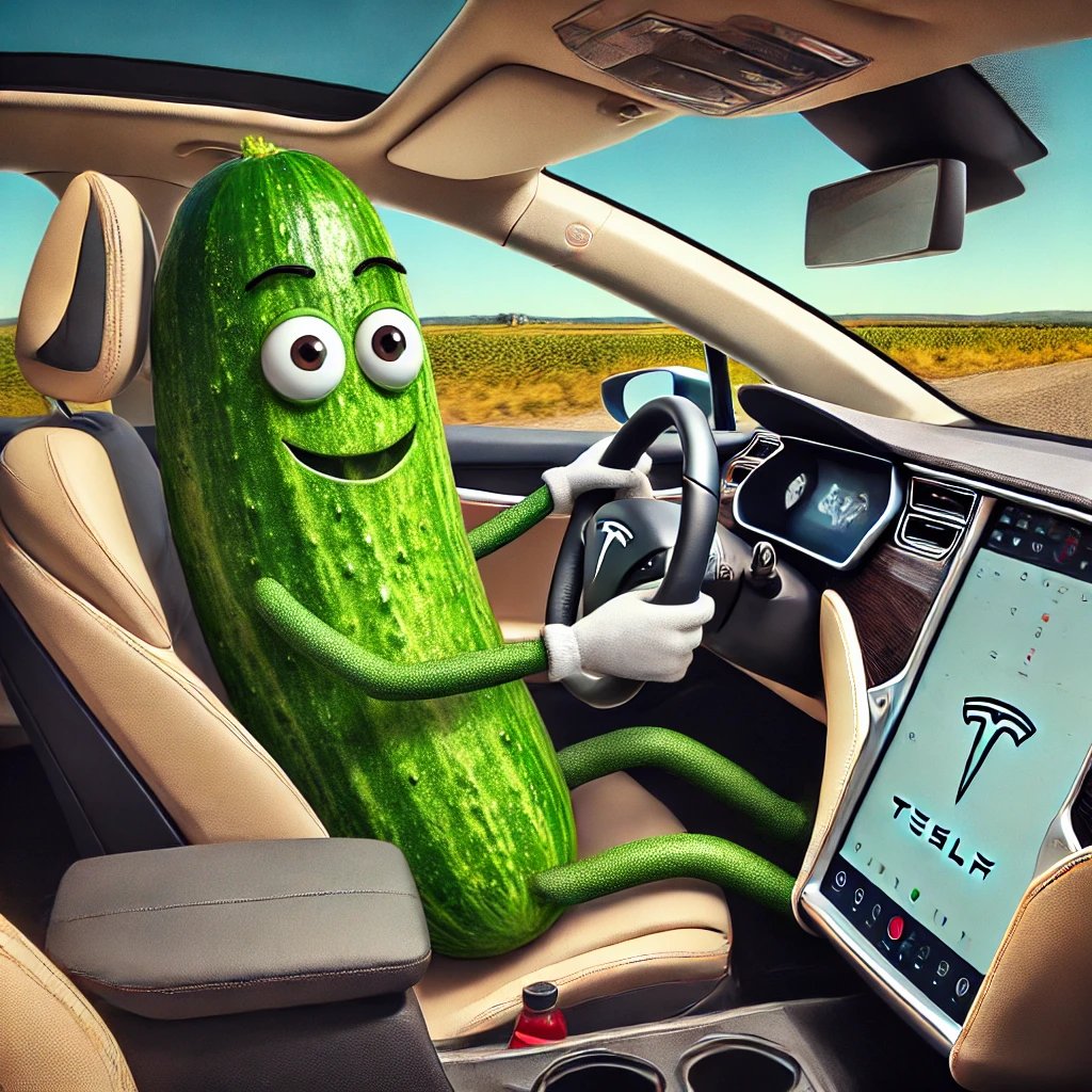 Cucumbercryptox's tweet photo. Excited to see @Tesla's new model! Hopefully, they've ironed out some quirks. Last time, I asked the self-driving feature to take me to the hospital, and it drove me to Microsoft HQ instead... Guess Bill Gates gave too many COVID talks!"​🤣

#Trump #ElonMusk #Liftoff #Turkey #themavs #TeslaMotors #SpaceX #memecoins