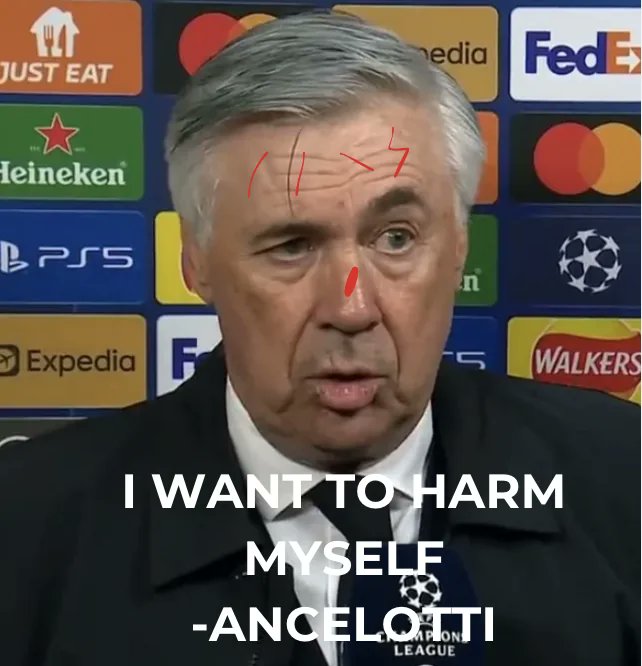 TrollFootball's tweet photo. Carlo Ancelotti after another defeat https://t.co/8mxPZ0Qnqj