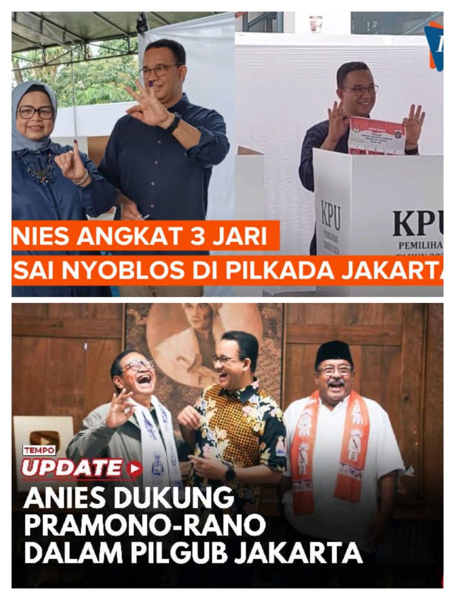 SantorinisSun's tweet photo. Harus diakui &amp; ga bisa dipungkiri...
Dukungan Anies beserta pengikutnya menjadi salah satu penentu kemenangan sementara di quick count paslon Pramono-Rano.
Jakarta itu memang "ada Aniesnya"...kenyataan gitu.
#JujurItuHarus https://t.co/LaUdbxqisz