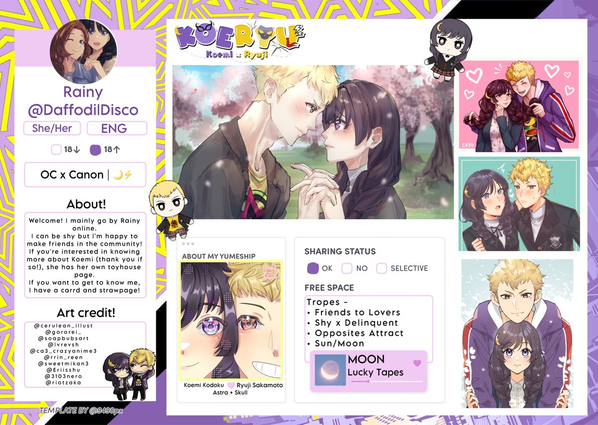 DaffodilDisco's tweet image. 🌙 Koemi’s profile/gallery ~ toyhou.se/28388528.koemi…
💜My carrd ~ daffodildisco.carrd.co
💌My strawpage ~ daffodildisco.straw.page