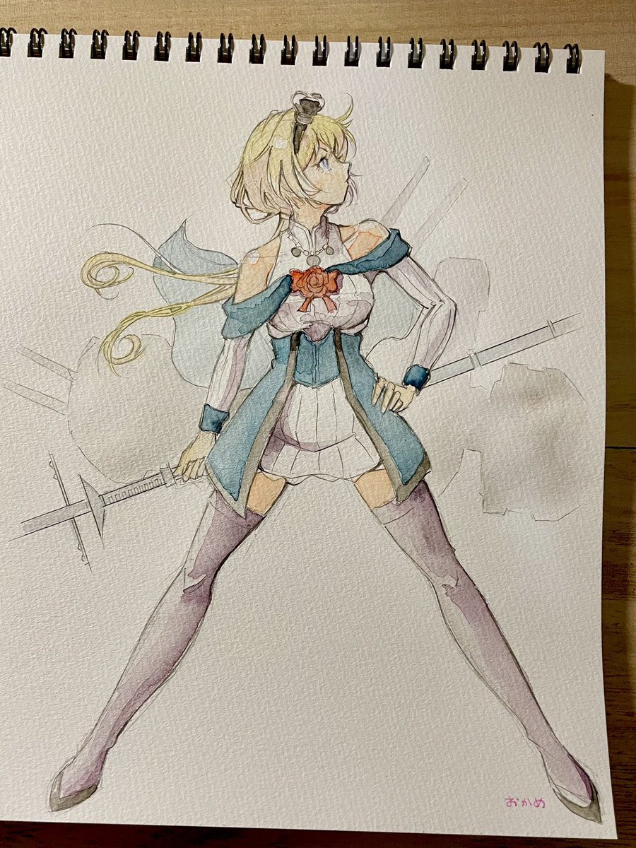 ウォースパイト(艦隊これくしょん) 「#いいニーハイの日 」|おかめのイラスト