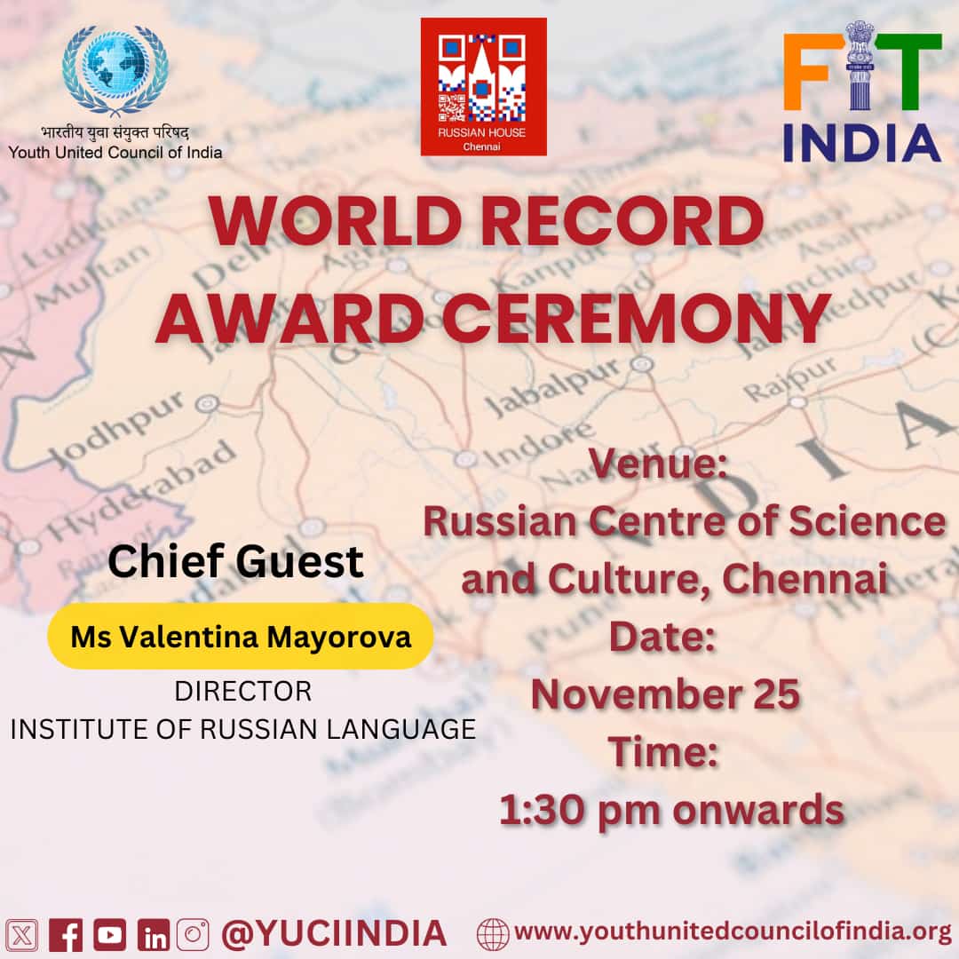 YUCIindia's tweet photo. YUCI warmly welcomes our esteemed guest for the World Record Award Ceremony! We're thrilled to honor the achievements of our talented students and schools tomorrow. Stay tuned for updates! #YUCIAwardCeremony #WorldRecord  #WorldRecord #StudentAchievers #yuciindia #schoolaward https://t.co/yxRgIX1Qi5