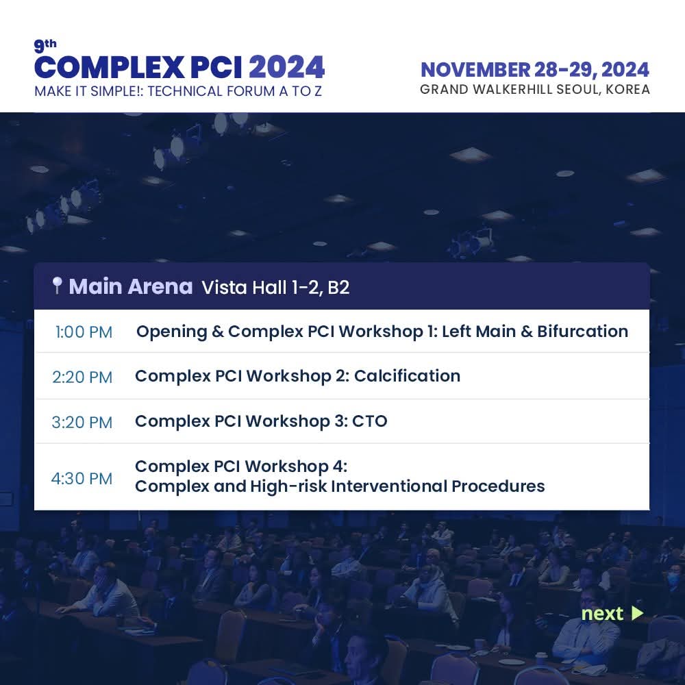 Zill_cardio's tweet image. #COMPLEXPCI2024 

🌟Program Highlights for DAY 1️⃣

Have a quick look at our program for today, packed with: 

✅️ Expert-led Workshops
✅️ Challanging Case Presentations, and 
✅️ Training Course on #ComplexPCI

🔗complex-pci.com/2024/program_g…