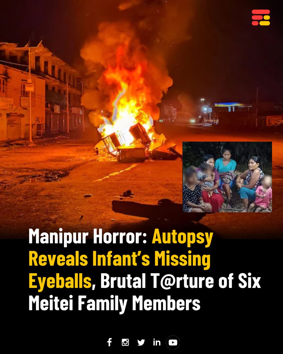 Brutal autopsy reveals six Meitei family members killed by Kuki-Zo militants in Manipur’s Jiribam district. The infant had missing eyeballs; others suffered severe mutilations.

#feedmile #feedmileshorts #feedmileapp #ManipurCrisis #JusticeNeeded #HumanRights #Manipur