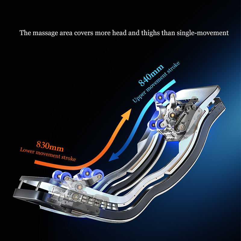 2024 the latest dual movement dual push rod leg electric lift electric telescopic leg kneading intelligent body massage chair.