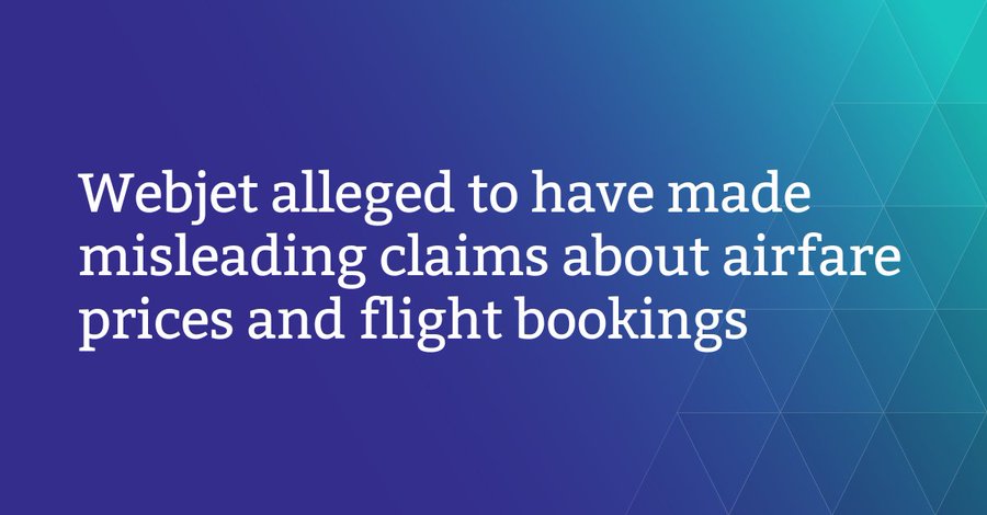 FAustraliab's tweet image. Adding fee&apos;s right at the end of an online transaction is fraught with danger.

@acccgovau commenced proceedings in the Federal Court against online travel booking site #Webjet for allegedly making false &amp;amp; misleading representations to consumers. 

More: bit.ly/41cR0Ot