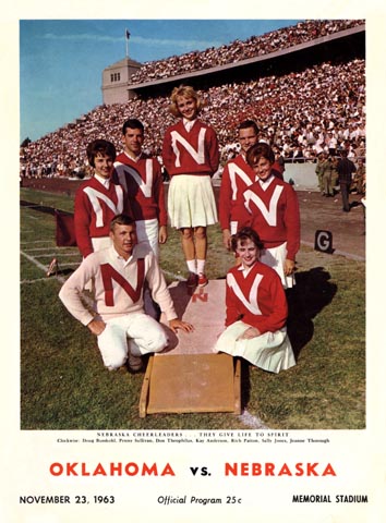 CFBHome's tweet image. The only game played Thanksgiving Weekend in 1963 was Nebraska vs Oklahoma, this was due to the assassination of JFK on Friday. This game decided who won the Big Eight title. #10 Nebraska beat #6 Oklahoma 29-20 to claim it's first conference title in 23 years.