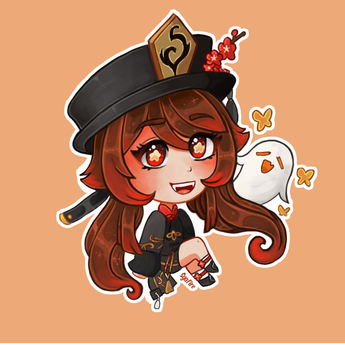 Hey Gems! Here is some Hu Tao fan art I did from <a href="/GenshinImpact/">Genshin Impact</a>! If you are interested in commissioning a chibi similar to this style you can check out my VGen!

VGEN: vgen.co/syafire