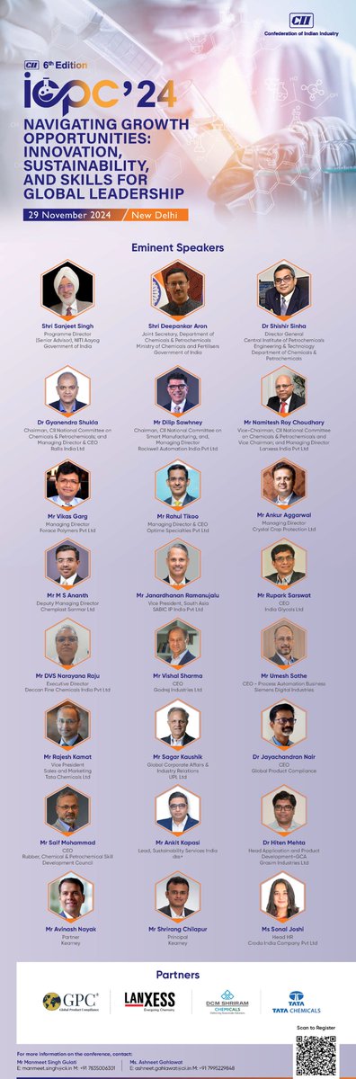 CII4MfgIndia's tweet photo. Join us for the sixth edition of the Indian Chemicals and Petrochemicals Conference (ICPC)!

⚡ Theme: ‘Navigating Growth Opportunities: Innovation, Sustainability, and Skills for Global Leadership’

 🗓 29 November 2024 
📍 New Delhi
🔗https://t.co/kYLjpX8ikh

[1/2] https://t.co/qS394jVyqr