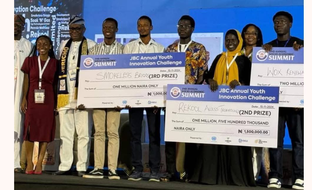 FutaBro's tweet photo. FUTA Students Secure Third Place and One Million Naira at  JBC Youth Innovation Challenge with Biomass Cookstove Project

In a remarkable display of innovation, students from the Federal University of Technology, Akure (FUTA), secured third place at the prestigious JBC Youth Innovation Challenge held in Ibadan, winning a cash prize of one million naira.

The team’s project, a biomass cookstove integrated with thermoelectric generator (TEG) technology, addresses rural energy challenges by converting waste heat into electricity. The cookstove not only ensures efficient cooking but also provides power for charging devices and lighting, offering a sustainable solution for underserved communities.

The project, founded by Engr. Charles Udekwe of the Department of Information and Communication Engineering and other founding team members, was further developed and presented by team members Omolade Niyi Alex (Electrical and Electronics Engineering), Oyedeji Kehinde, and Adebayo Abubakr (Information and Communication Engineering). These students played key roles in advancing the research, design, and technical execution of the project.

This achievement underscores FUTA’s dedication to fostering innovative solutions to real-world problems, reaffirming its reputation as a leader in technological research and development in Nigeria.

Congratulations to the team for their outstanding performance and impactful innovation!