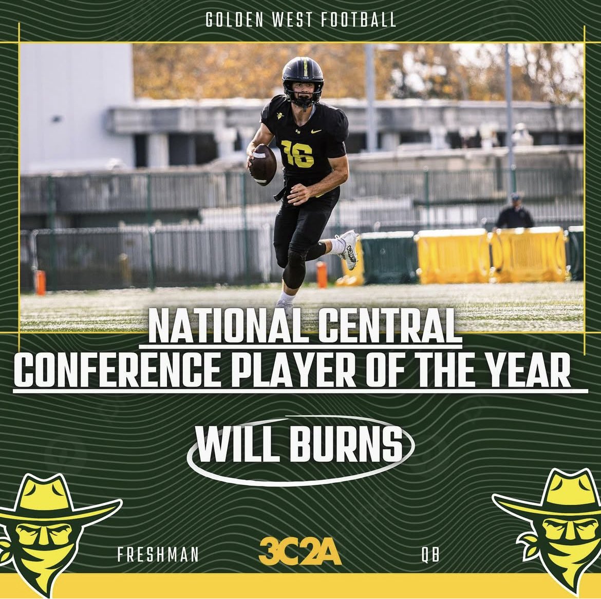 Will Burns (@willburns2023) on Twitter photo Honored to be named Conference Player of the Year. Thanks to my coaches and teammates.
<a href="/GWCfootball/">Golden West College Football</a> <a href="/CoachMitchGW/">Nick Mitchell</a> <a href="/CoachShippGWCFB/">John Edward Shipp</a> <a href="/JUCOFFrenzy/">JUCO Football Frenzy</a> Honored to be named Conference Player of the Year. Thanks to my coaches and teammates.
<a href="/GWCfootball/">Golden West College Football</a> <a href="/CoachMitchGW/">Nick Mitchell</a> <a href="/CoachShippGWCFB/">John Edward Shipp</a> <a href="/JUCOFFrenzy/">JUCO Football Frenzy</a>