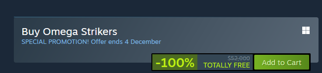 🚨🚨🚨 Steam Autumn Sale alert 🚨🚨🚨

Omega Strikers is 100% off! Totally free!! 

Pick it up today!!!!!!!!!!!!!
