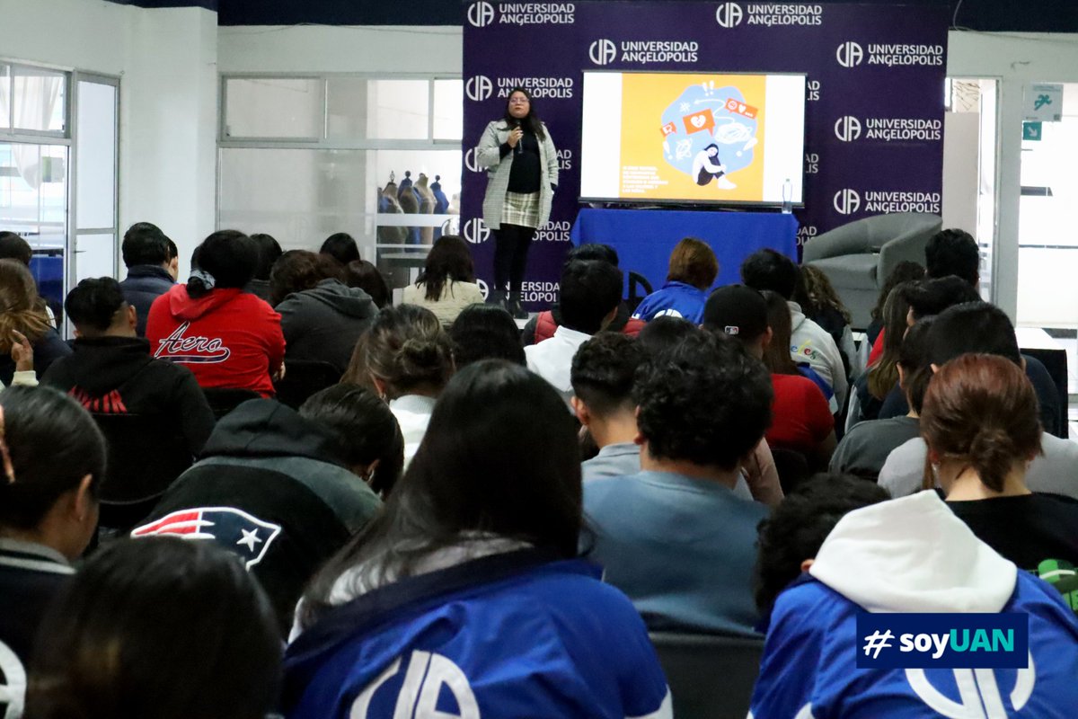 PueblaMujeres's tweet photo. 🎗️En colaboración con la Universidad Angelópolis, impartimos la plática "Los enredos de las redes: Prevención de la violencia digital". Compartiendo con las y los estudiantes, las características de la violencia, maneras de prevenirla y las principales formas de denuncia.
#16Días https://t.co/y16ADVaidY
