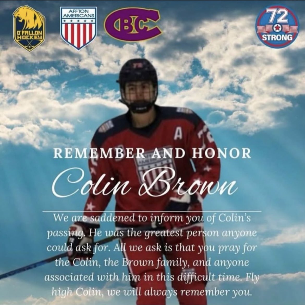 We are deeply saddened to hear the news of Colin’s passing. Our deepest condolences to his family, friends, and teammates.  Rest in peace Colin.