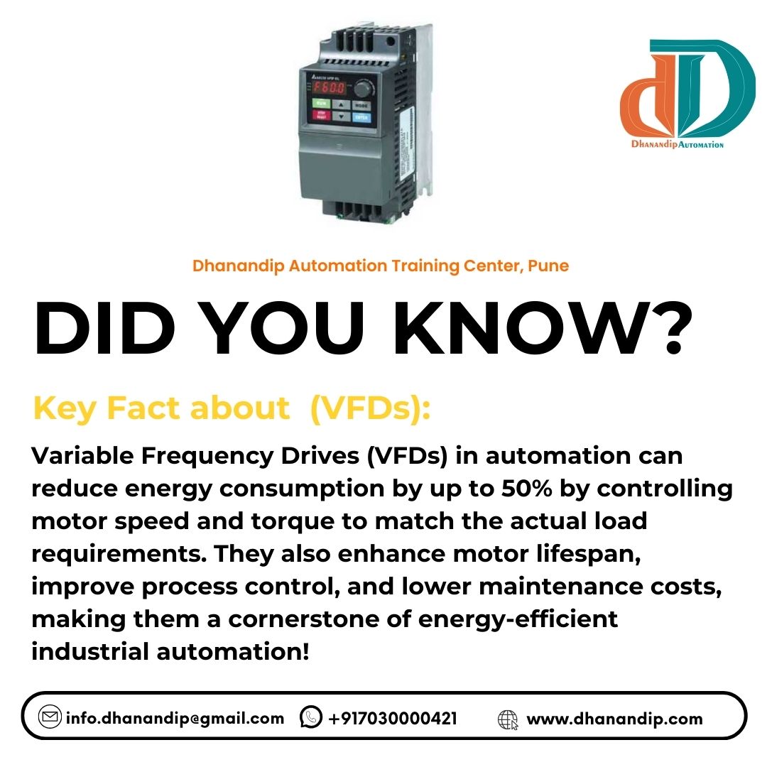 dhanandippune's tweet image. 🌟 Did You Know? 🌟
Variable Frequency Drives (VFDs) are revolutionizing automation! 
👇👇

#AutomationTraining #IndustrialAutomation #VFDTechnology #EnergyEfficiency #MotorControl #EngineeringSkills #AutomationCareer #SkillDevelopment #IndustrialTrainingPune #DhanandipAutomation