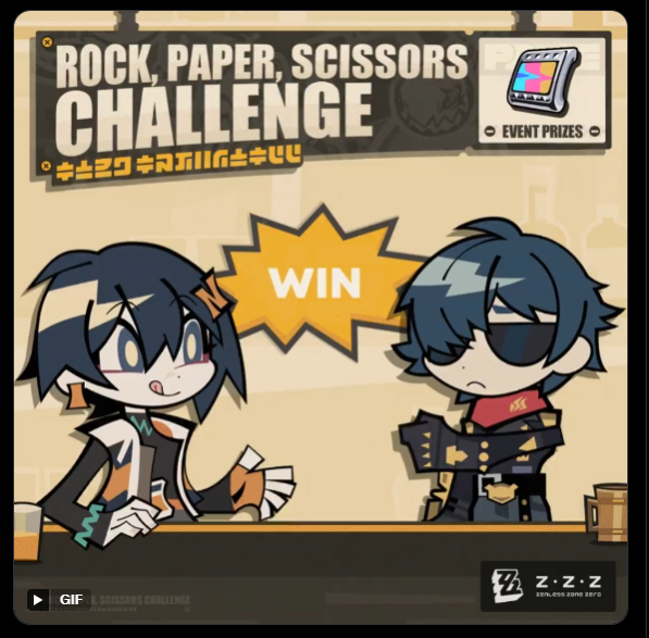 mohawk1981's tweet photo. @ZZZ_EN UID: 1004391248 #zzzero #rockpaperscissorschallenge https://t.co/7Bbed4oJ7R