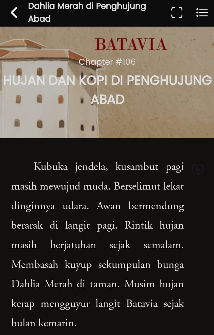 Membayangkan Batavia diguyur hujan di penghujung abad ke-19. Seperti di novel ini 🌝 <a href="/kwikku_/">Official Kwikku.com</a>
m.kwikku.com/novel/read/dah…