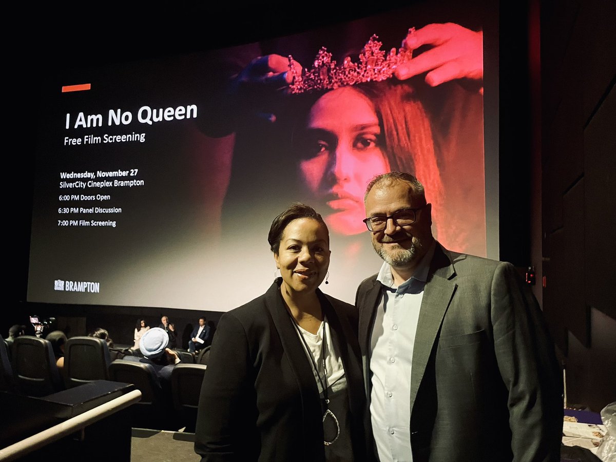 Attended I Am No Queen screening in Brampton, directed by Minu Basi—a powerful film exposing the abuse faced by international students. Grateful to the City for spotlighting the fight against gender-based violence. Together, we can #EndGBV.