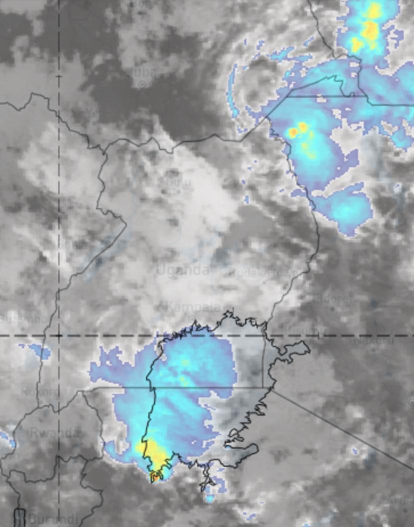 Cloudy conditions are expected to over most  parts of the country this morning with isolated rain over Central and Western lake Victoria basin, Midwestern, Kigezi highlands, Northeast and Rwenzori region.
