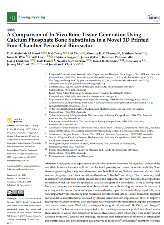 Congratulations to Maruf Al Maruf and the team for this recent publication in <a href="/Bioeng_MDPI/">Bioengineering MDPI</a> being selected as Editor Choice Paper!
Please click the link to read more about this research in the field of bone regeneration and tissue engineering: mdpi.com/2306-5354/10/1…