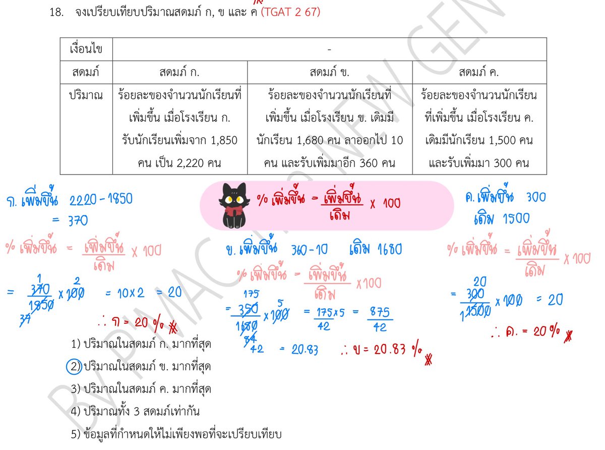 หา %เพิ่มขึ้น ก็ใช้หลักการเดียวกับการ หา %กำไร/ขาดทุน 
เรา หัวใจ พี่แม็ค เข้าใจเรื่อง % เยอะขึ้นเลย🥺💘💘