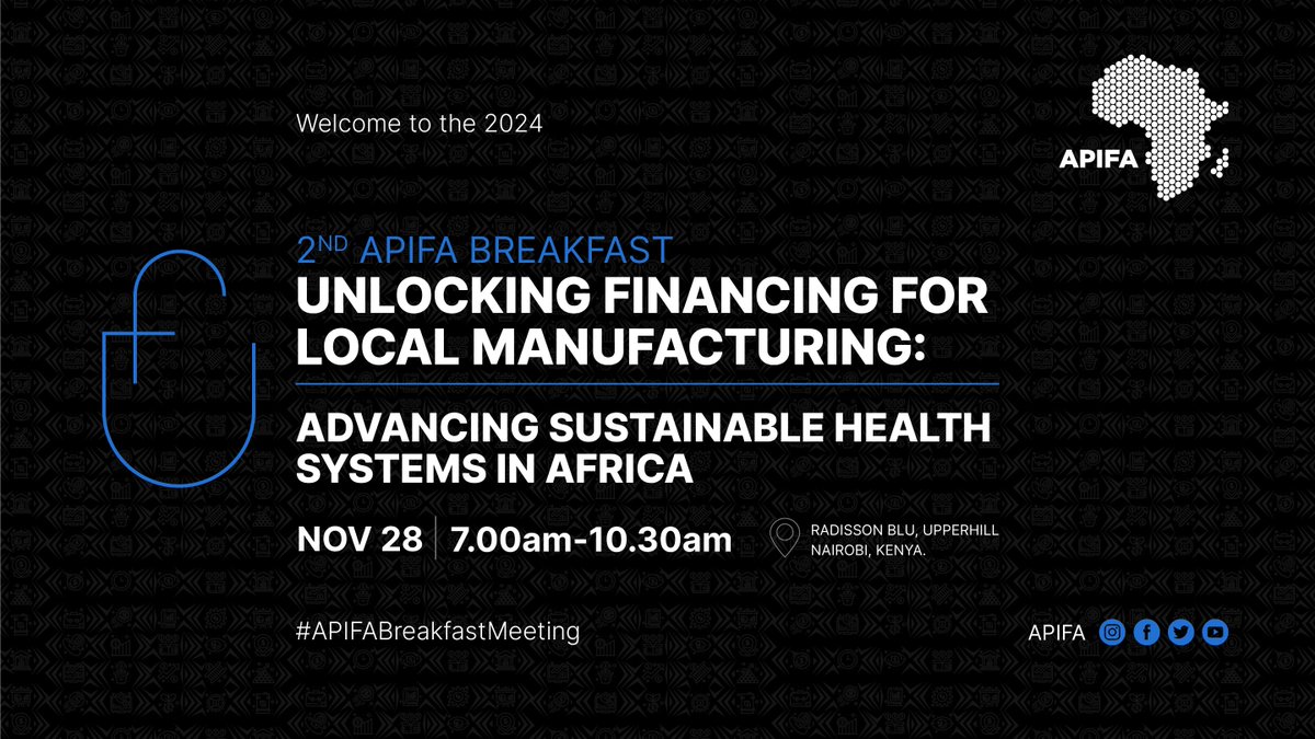apiforafrica's tweet photo. We’re on! Join us this morning at the Radisson for the #APIFABreakfastMeeting as we discuss unlocking #financing opportunities and #strengthening Africa's pharmaceutical sector. Stay tuned for insights from our esteemed speakers and panelists! #APIForAfrica https://t.co/TGhImyHYj1