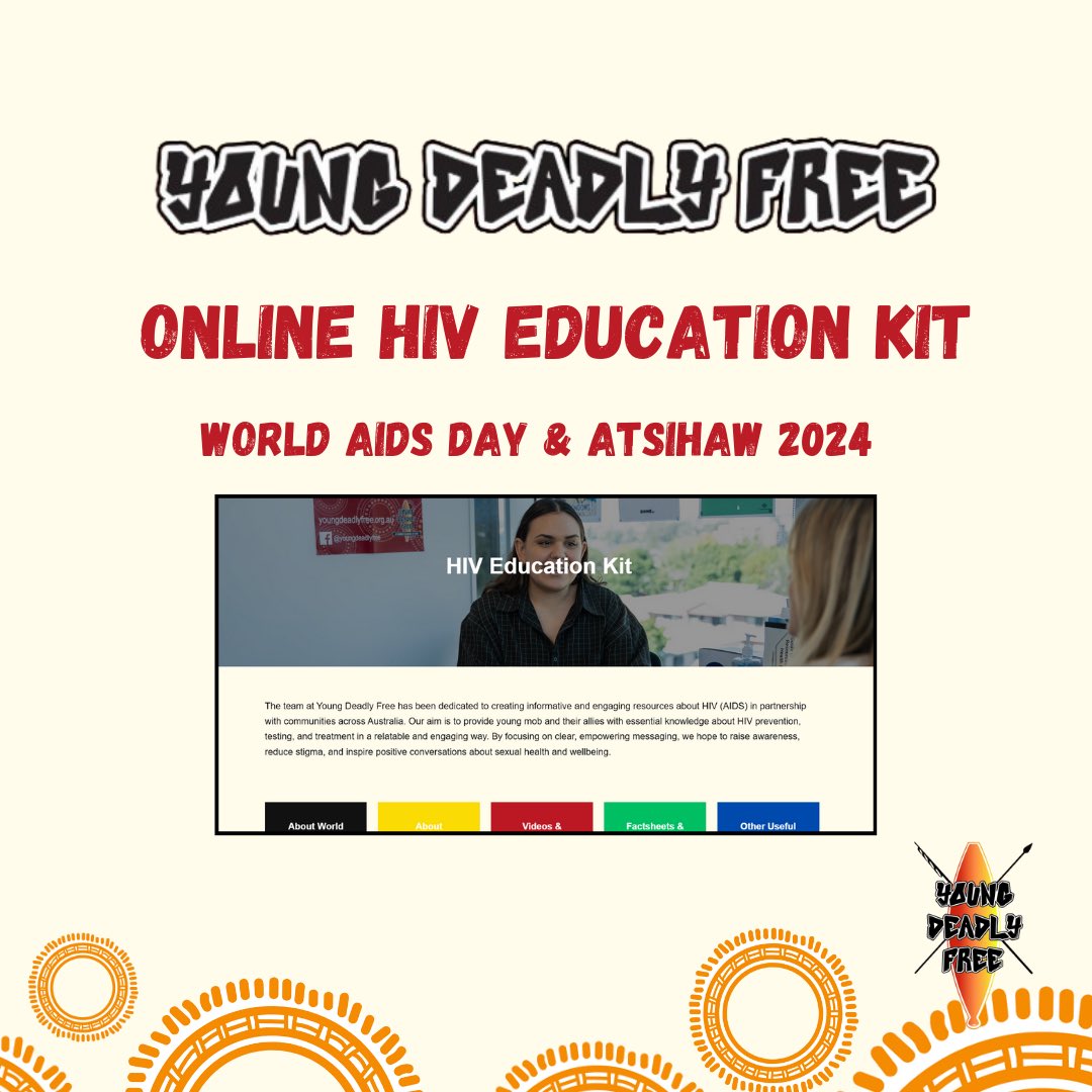 For World AIDS Day &amp; ATSIHAW 2024, Young Deadly Free created an HIV education kit to spread awareness. It covers transmission, testing, and staying safe. Let’s reduce stigma and give our young mob the knowledge to protect themselves. 

Check it out—link in bio 🖤🤙🏾