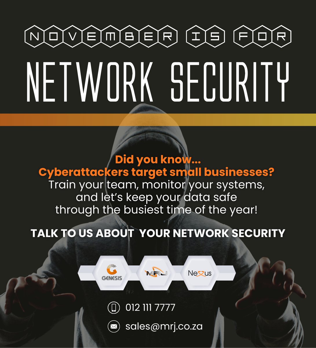 MrjGenesis's tweet photo. Talk to us about your Network Security! >>> sales@mrj.co.za
#ThursdayTalk https://t.co/Y3IN7IMYgp