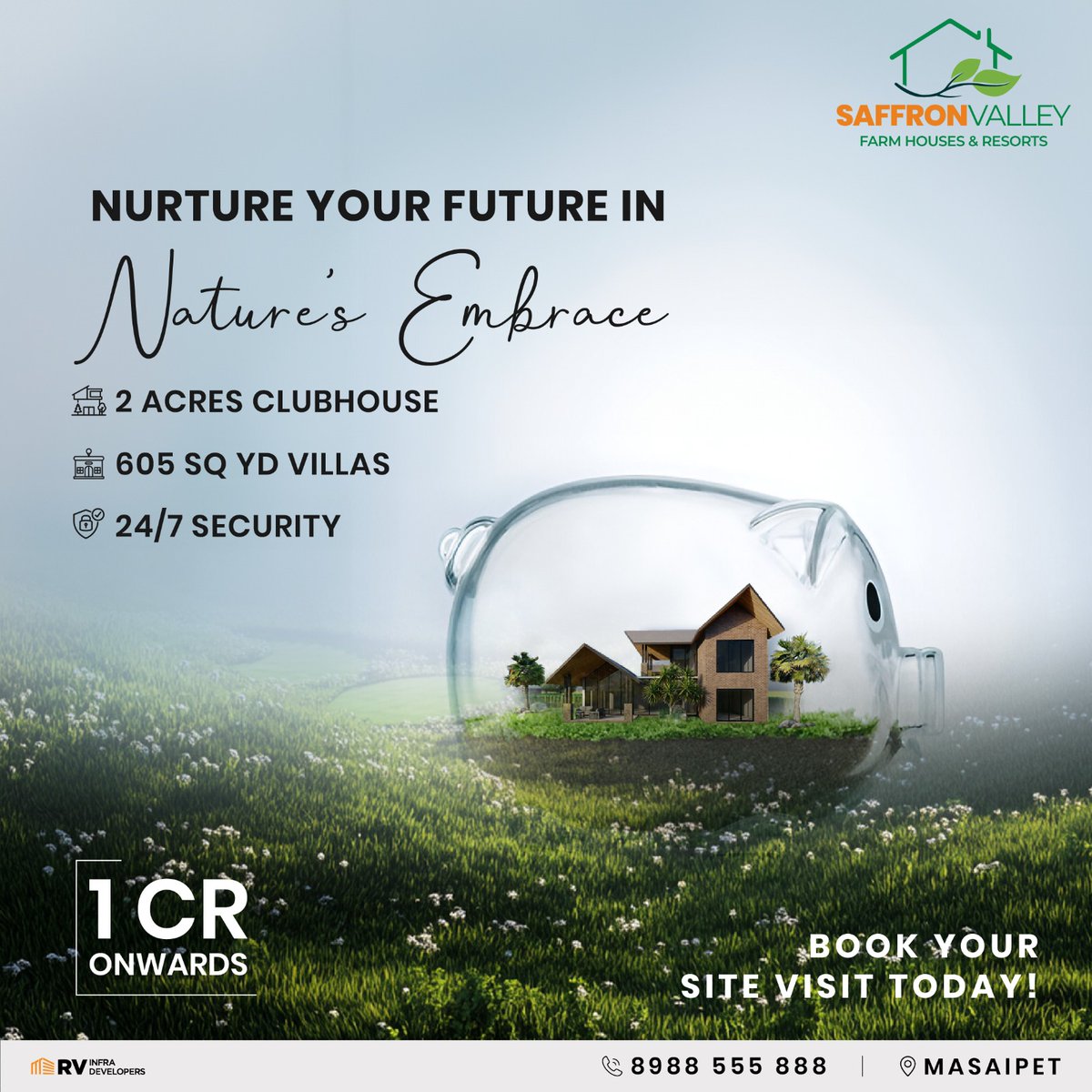 SaffronResorts's tweet photo. 📷Nurture Your Future in Nature's Embrace 
Your dream home awaits—embrace elegance and tranquillity today. 
📷 Don’t wait—contact us today and make it yours!
#SaffronFarmhouses #LuxuryLiving #NatureInspired #DreamHomes #FarmhouseLife #SecureLiving #TranquilHomes #ClubhouseLuxury https://t.co/U9trZLh6dt