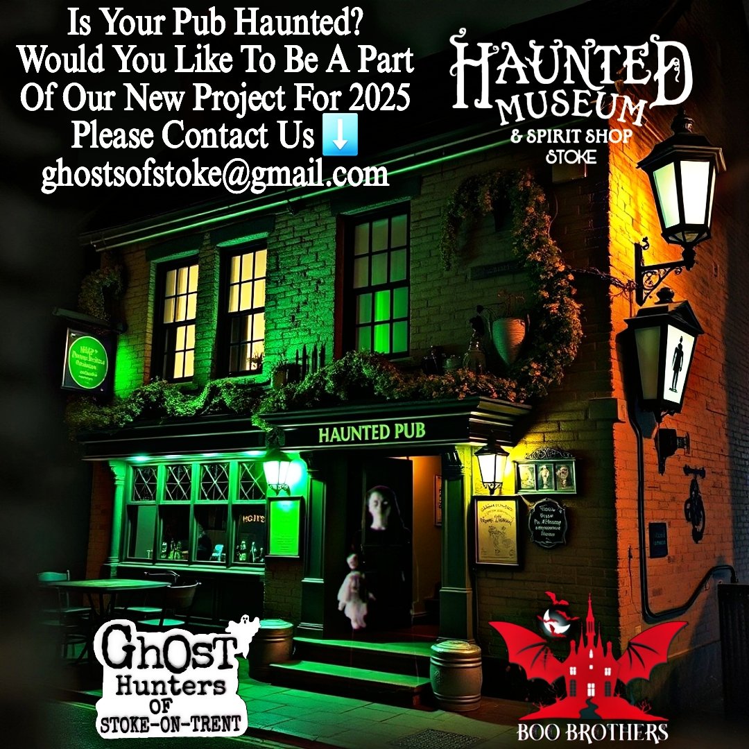 Is your Pub Haunted?  New project in 2025 for more info contact us on Facebook or email us ghostsofstoke@gmail.com 
#haunted #hauntedpub #hauntedstaffordshire #hauntedbusiness #fyp  #hauntedhouse #clubs #hauntedplaces #pubs #hauntedlocations #sot #stokeontrent #Staffordshire