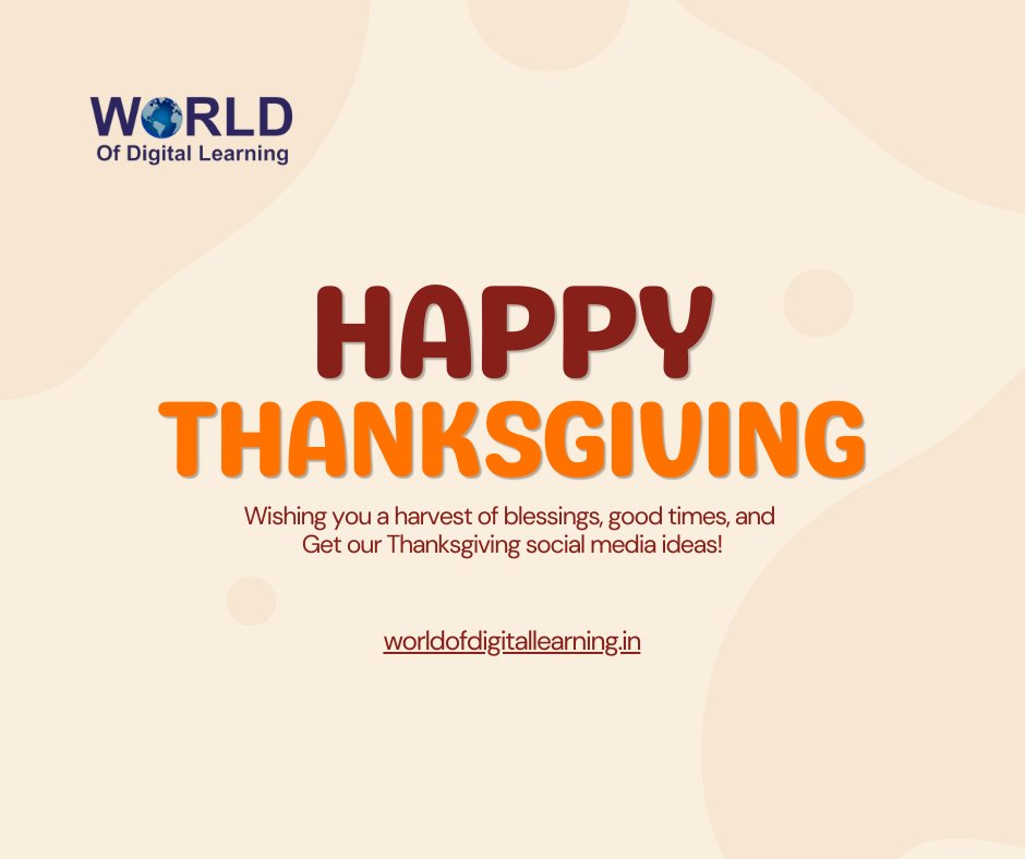 worldisdigital3's tweet image. This Thanksgiving, we’re thankful for the digital world that brings us closer to knowledge and growth every day. 🍁📚 Grateful for every learner and every lesson. #GratefulForLearning #DigitalEducation #ThankfulForKnowledge