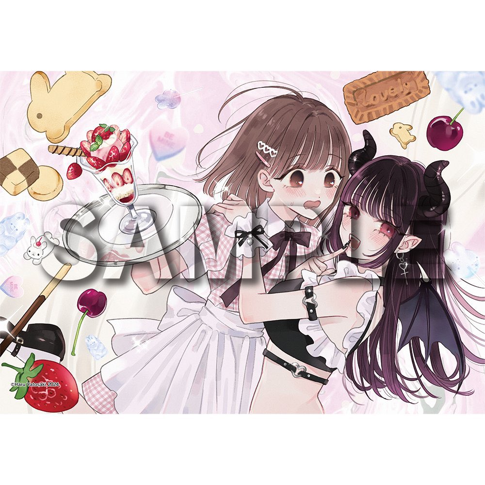 「「あくまであまい私の彼女」百合展2025グッズのEC先行予約販売が始まってます○」|やとさき🐰はるのイラスト