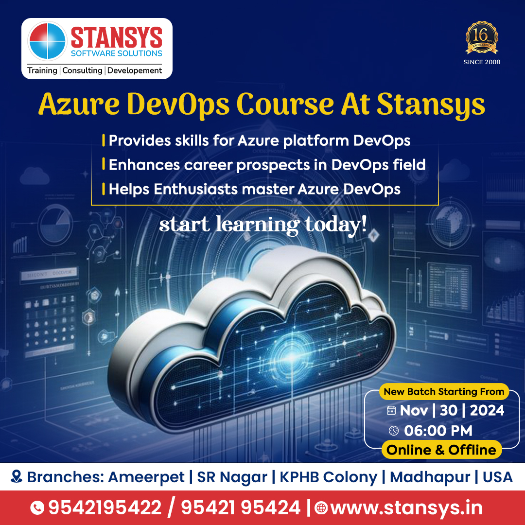 Stansys_SAS's tweet image. Stansys offers an Azure DevOps Course, providing expertise in the Azure platform, mastering DevOps practices, and unlocking career opportunities in the rapidly growing field.

Join Us Now : 95421 95422 / 95421 95424.

Visit : stansys.in

#azuredevopstraining