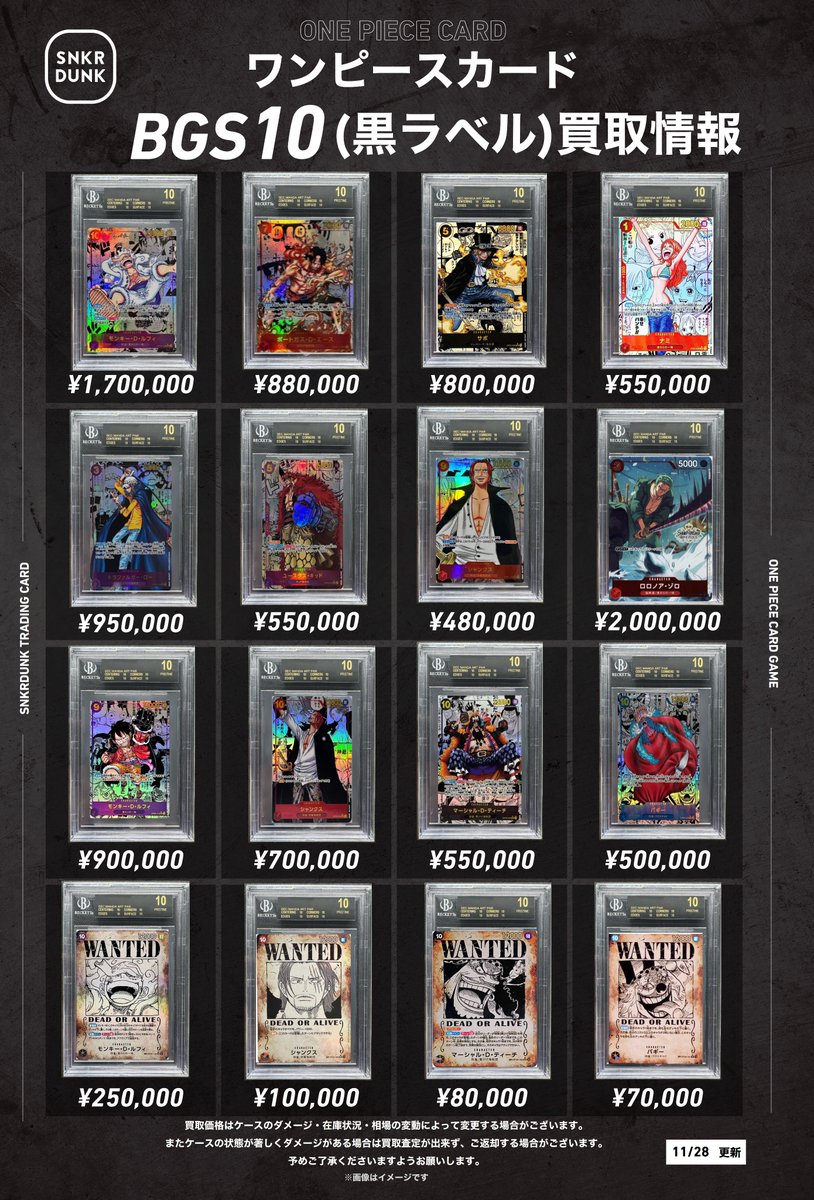 BGS10 ブラックラベル 四皇 モンキー・D・ルフィ ニカ 手配書SP