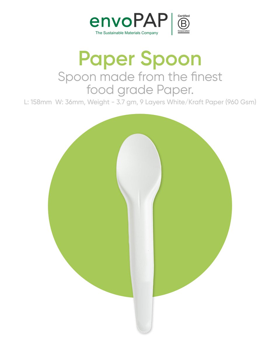 Scoop Up Sustainability 🍃🥄

Introducing the envoPAP Paper Spoon – 100% biodegradable, compostable, and heat-resistant up to 70°C. Ditch plastic, choose eco-friendly! 🌱💧

#Sustainability #envoSpoon #Ecofriendlyspoon #envocutlery #Sustainableproducts #envopap