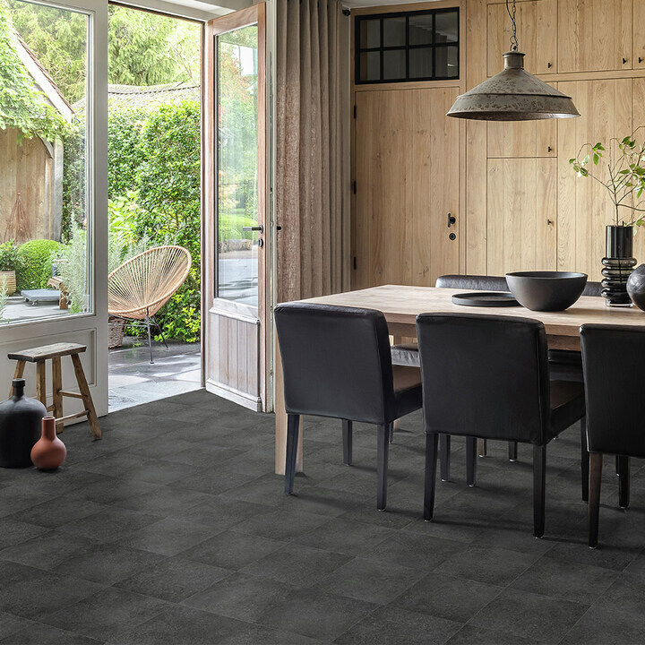 Dine in style with the rich, luxurious tones of Vesuvio.🍽️ With its complementing grout detail, Vesuvio brings a smart feel. A limestone tile that enhances any setting with classic and timeless style.