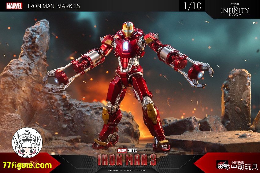 77figure's tweet photo. [先行販売] 中動玩具 1/10 インフィニティ サーガ『アイアンマン3』 MK35 塗装済み可動フィギュア
素材：ABS、PVC
スケール：1/10
全額：3900円（税込み）
--------
👇詳細・アップデートのリンク👇
https://t.co/F4DHO6NAxG

#中動玩具 #マーベル #インフィニティサーガ #アイアンマン3 #MK35 https://t.co/NIqoCjsFzx