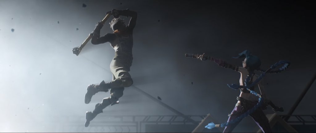 myjinxiskarma's tweet photo. just realized that ekko says “always a dance with you”, and powder and ekko are the only two dancing together throughout the enemy music video AND the song they dance to in the au is literally called “Ma Meilluere Ennemie” (my dearest ENEMY) #arcane #TimeBomb #jinx #ekko #powder https://t.co/8Vif4f0GHM