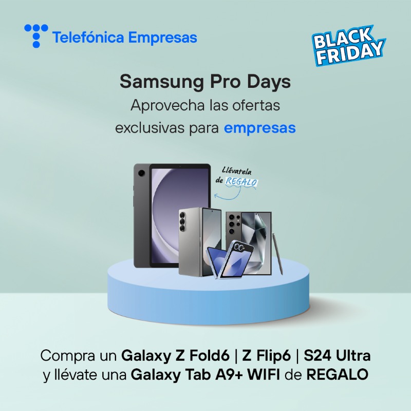 TE_empresas's tweet photo. 💥 ¡Llegó el Black Friday que esperabas! 🖤

🎁 Monitor Samsung de 27” GRATIS con tu Galaxy Book4/Book3.
🎁 Galaxy Tab A9+ de regalo al llevar un Galaxy Serie Z o S24 Ultra.
📉 ¡Hasta 25% de descuento en smartphones seleccionados!

🛒 ¡No dejes pasar esta oportunidad!
#TE_pymes