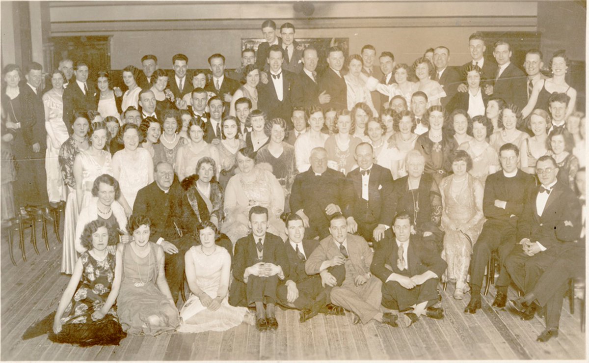 Get your glad rags on and party like it’s the Roaring Thirties! These Rhyl Revellers were enjoying a black-tie event at the Town Hall in 1932. A young vicar (front row, seated, second to right) looks a little out of his comfort zone! #HBAHParties <a href="/BeginsHistory/">History Begins at Home</a> Ref: PH/56/812