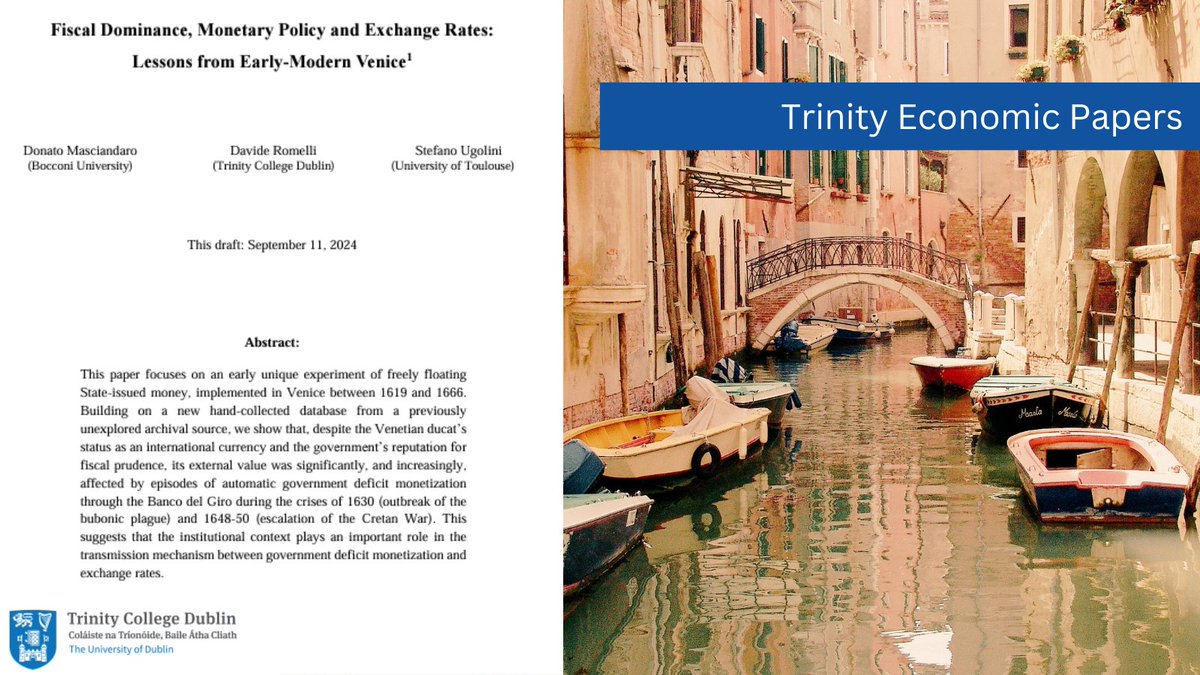 TCD Economics (@tcdeconomics) on Twitter photo 📉New Trinity Economic Paper 📉
Professor <a href="/DavideRomelli/">Davide Romelli</a>, Donato Masciandaro (<a href="/Unibocconi/">Università Bocconi</a>) & Stefano Ugolini (<a href="/UTCapitole/">Université Toulouse Capitole</a>) have written a new TEP.
Read more 👉 tinyurl.com/47y9x34y
<a href="/imtcd/">International Macroeconomics (IM-TCD)</a> <a href="/TCD_SSP/">TCD Social Sciences & Philosophy</a>
#econtwitter #econresearch 📉New Trinity Economic Paper 📉
Professor <a href="/DavideRomelli/">Davide Romelli</a>, Donato Masciandaro (<a href="/Unibocconi/">Università Bocconi</a>) & Stefano Ugolini (<a href="/UTCapitole/">Université Toulouse Capitole</a>) have written a new TEP.
Read more 👉 tinyurl.com/47y9x34y
<a href="/imtcd/">International Macroeconomics (IM-TCD)</a> <a href="/TCD_SSP/">TCD Social Sciences & Philosophy</a>
#econtwitter #econresearch