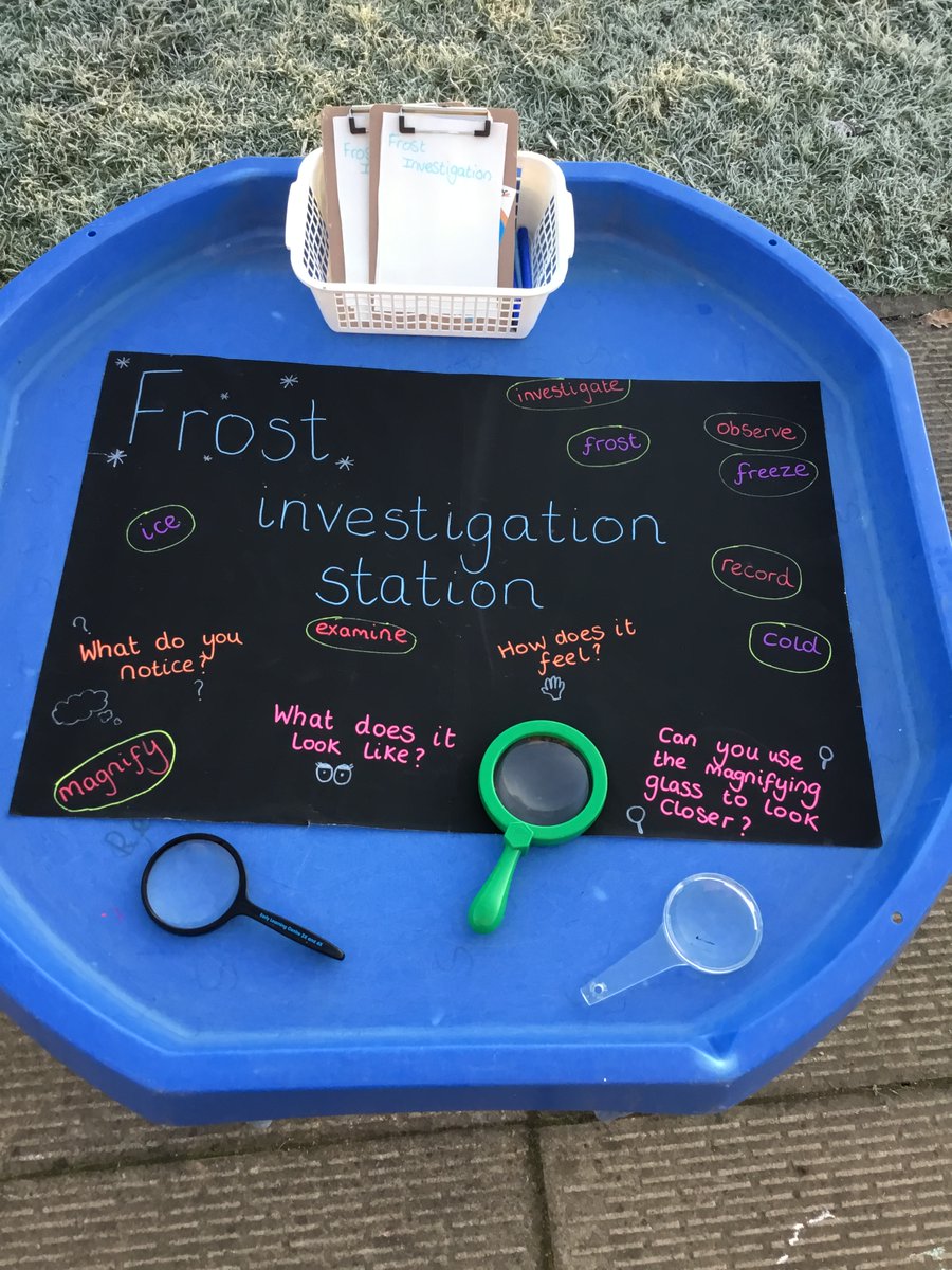 StStephens_Bury's tweet photo. This morning, some of the EYFS children have been exploring our Frost Investigation Station, using the magnifying glasses to get a closer look, and using some super adjectives to describe their findings #learninglovinggrowing #frostinvestigation https://t.co/jDvpaiHq6t