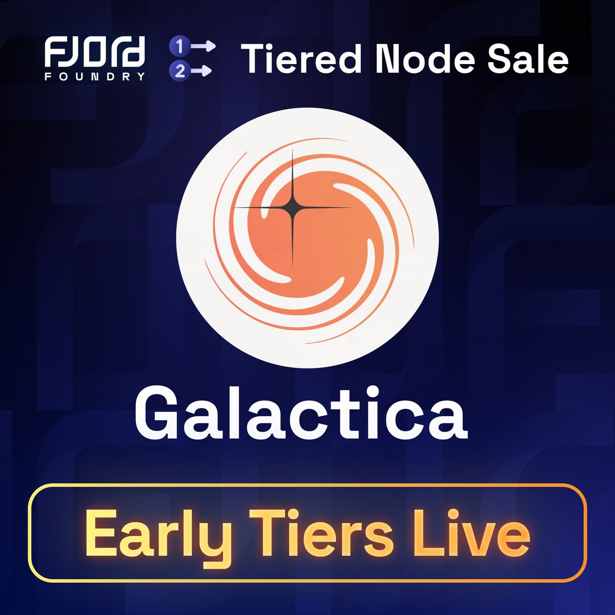 Fjord Foundry (@fjordfoundry) on Twitter photo The <a href="/GalacticaNet/">Galactica.com</a> Node Sale LIVE on Fjord!
Early tiers are first come first served.
🔗 app.fjordfoundry.com/token-sales/0x… The <a href="/GalacticaNet/">Galactica.com</a> Node Sale LIVE on Fjord!
Early tiers are first come first served.
🔗 app.fjordfoundry.com/token-sales/0x…